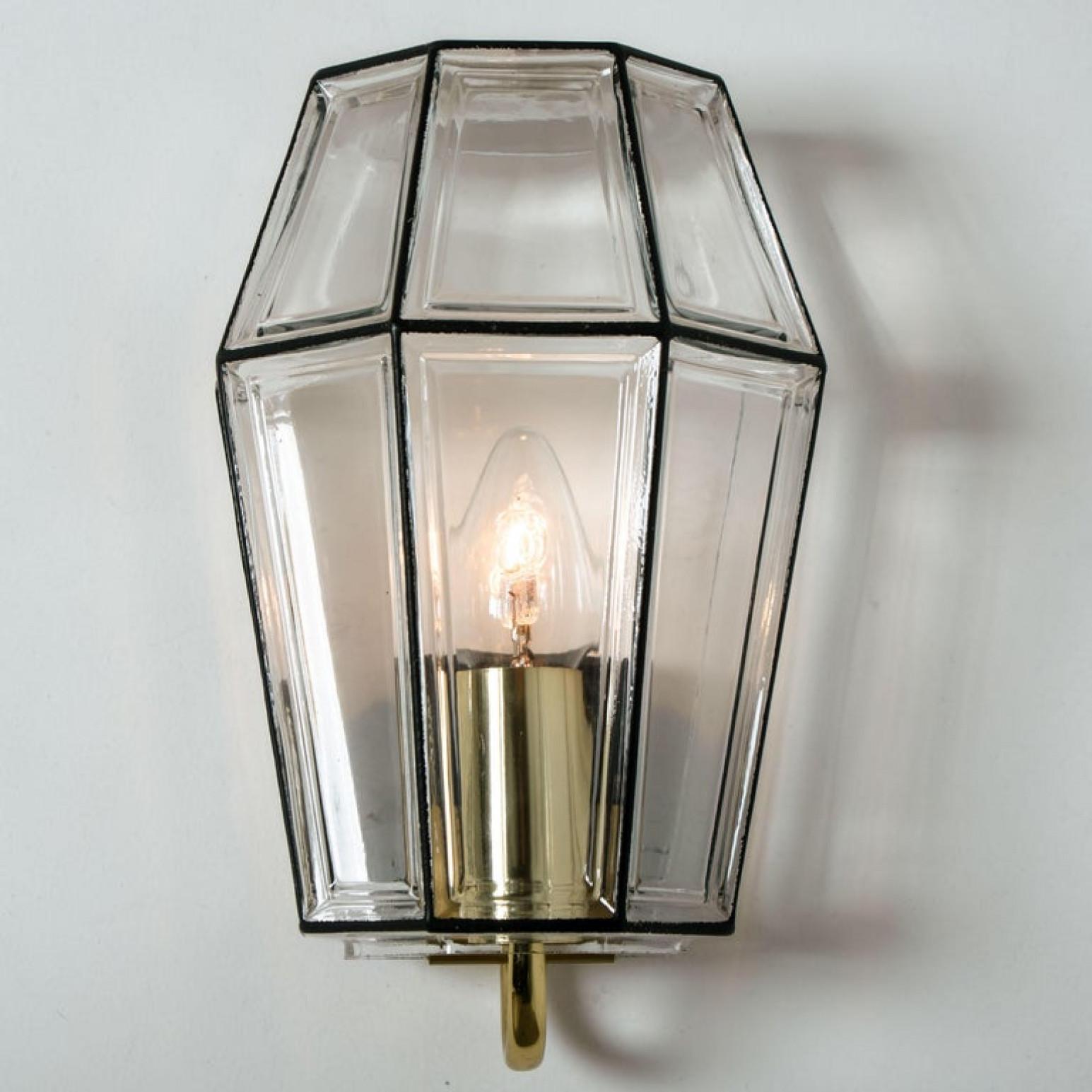 One of Six Iron and Bubble Glass Sconces Wall Lamps by Limburg, 1960 For Sale 6