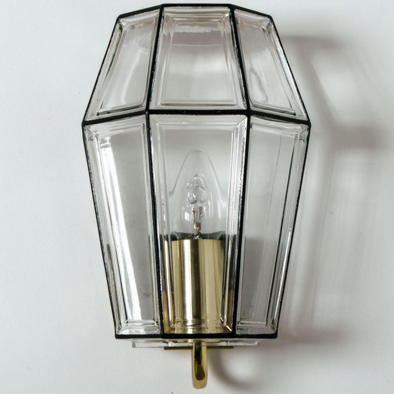 One of Six Iron and Bubble Glass Sconces Wall Lamps by Limburg, 1960 For Sale 8