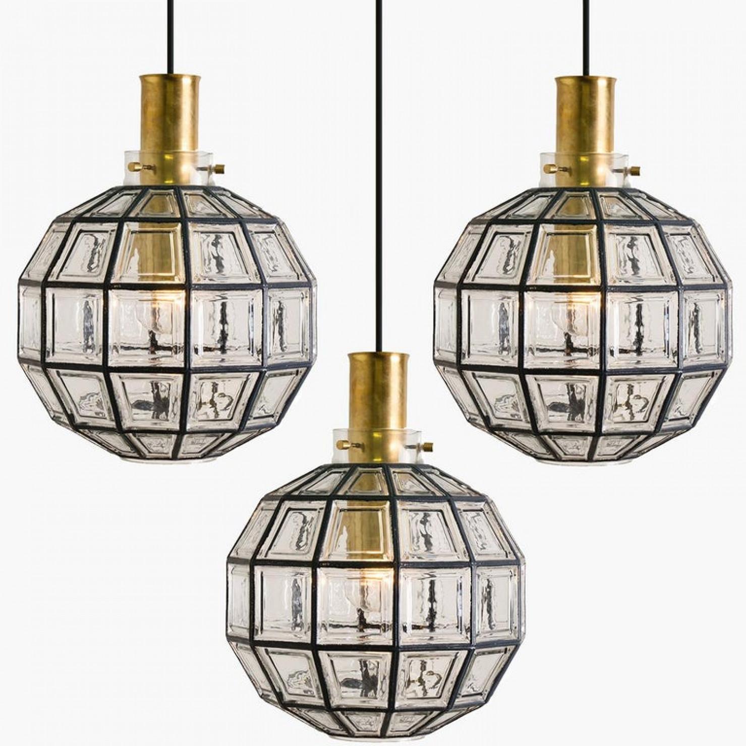 One of Six Iron and Bubble Glass Sconces Wall Lamps by Limburg, 1960 For Sale 9