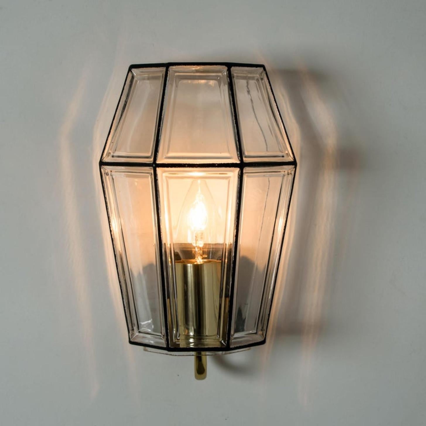 Mid-20th Century One of Six Iron and Bubble Glass Sconces Wall Lamps by Limburg, 1960 For Sale