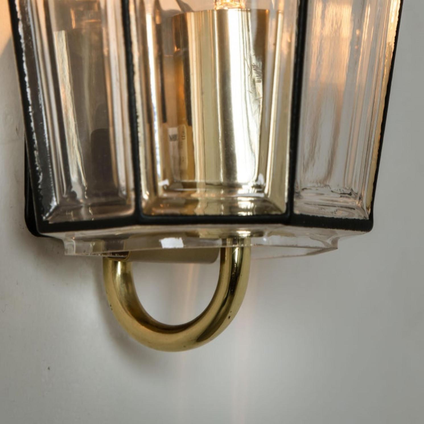 One of Six Iron and Bubble Glass Sconces Wall Lamps by Limburg, 1960 For Sale 1
