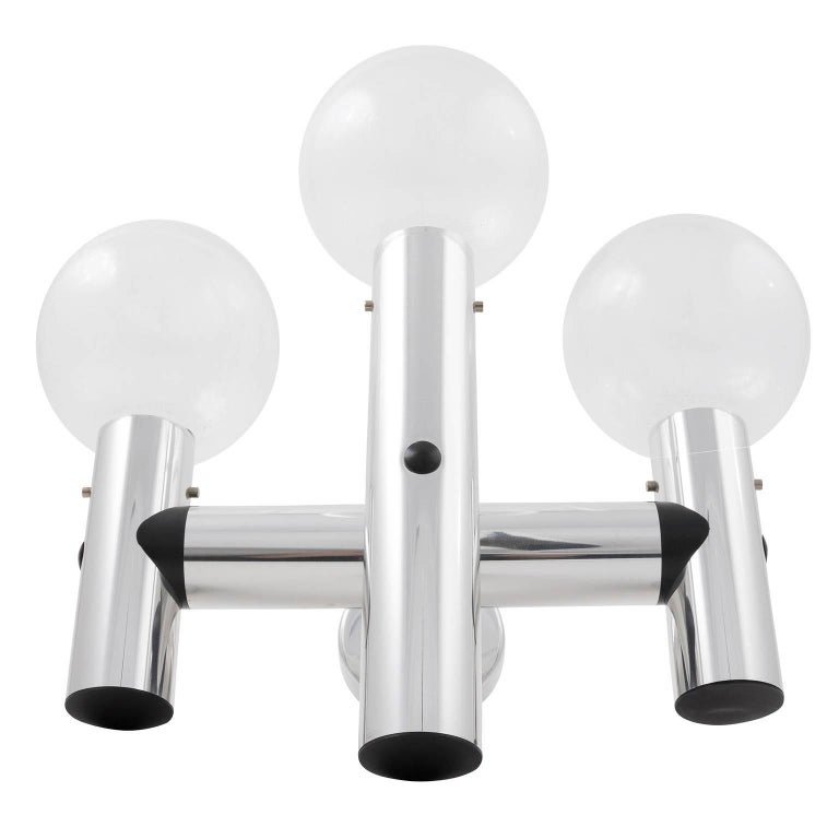 One of Ten Kalmar Sputnik Sconces Wall Lights 'RS 3 WA', Aluminum Glass