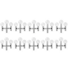 Einer von zehn Kalmar Sputnik-Wandleuchten 'RS 3 WA' aus Aluminiumglas, 1970