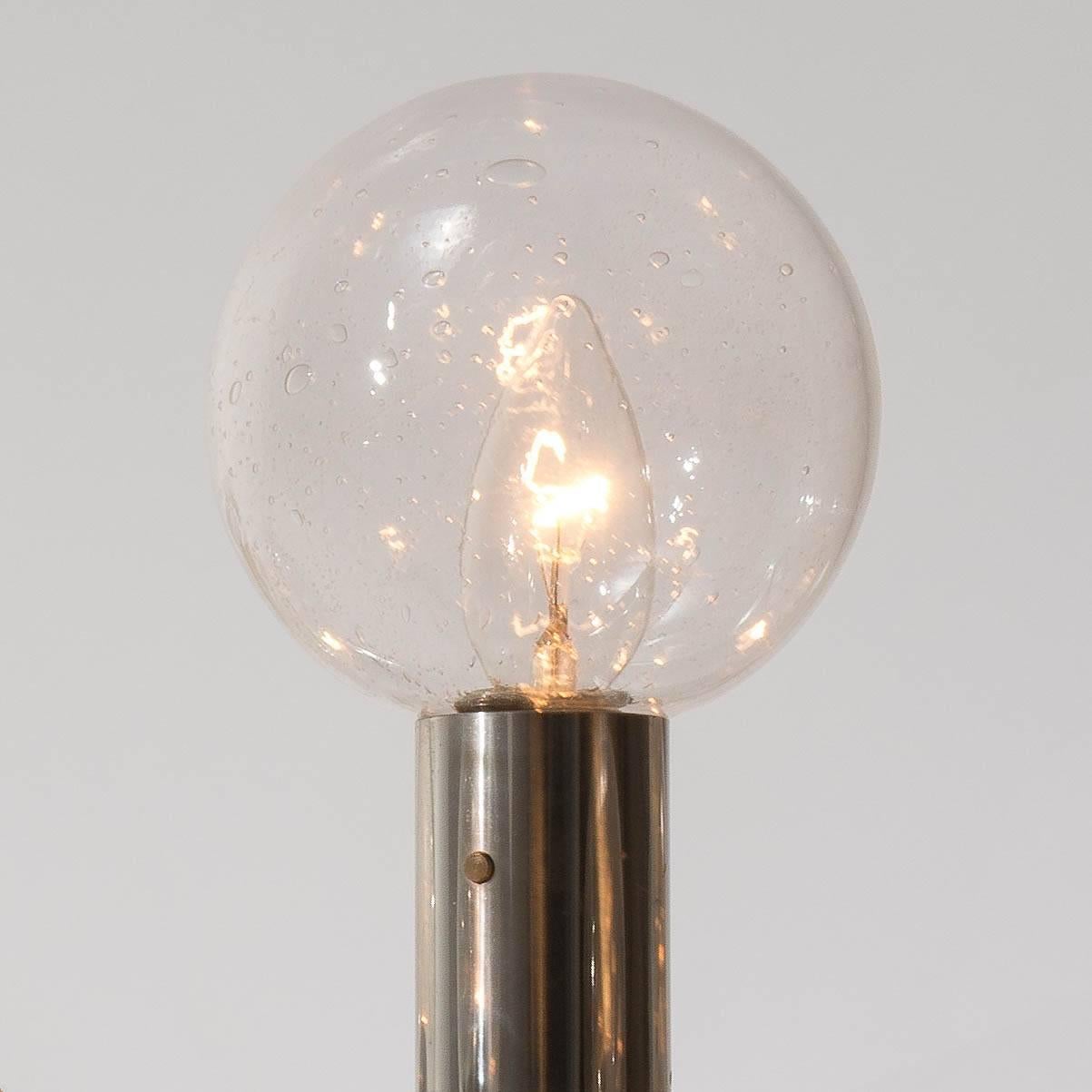 Late 20th Century One of Ten Kalmar Sputnik Sconces Wall Lights 'RS 3 WA', Aluminum Glass, 1970 For Sale