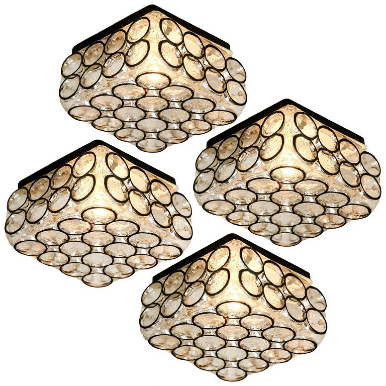 Mid-Century Modern L'une des huit colonnes lumineuses carrées en fer et verre de Limburg, années 1960 en vente