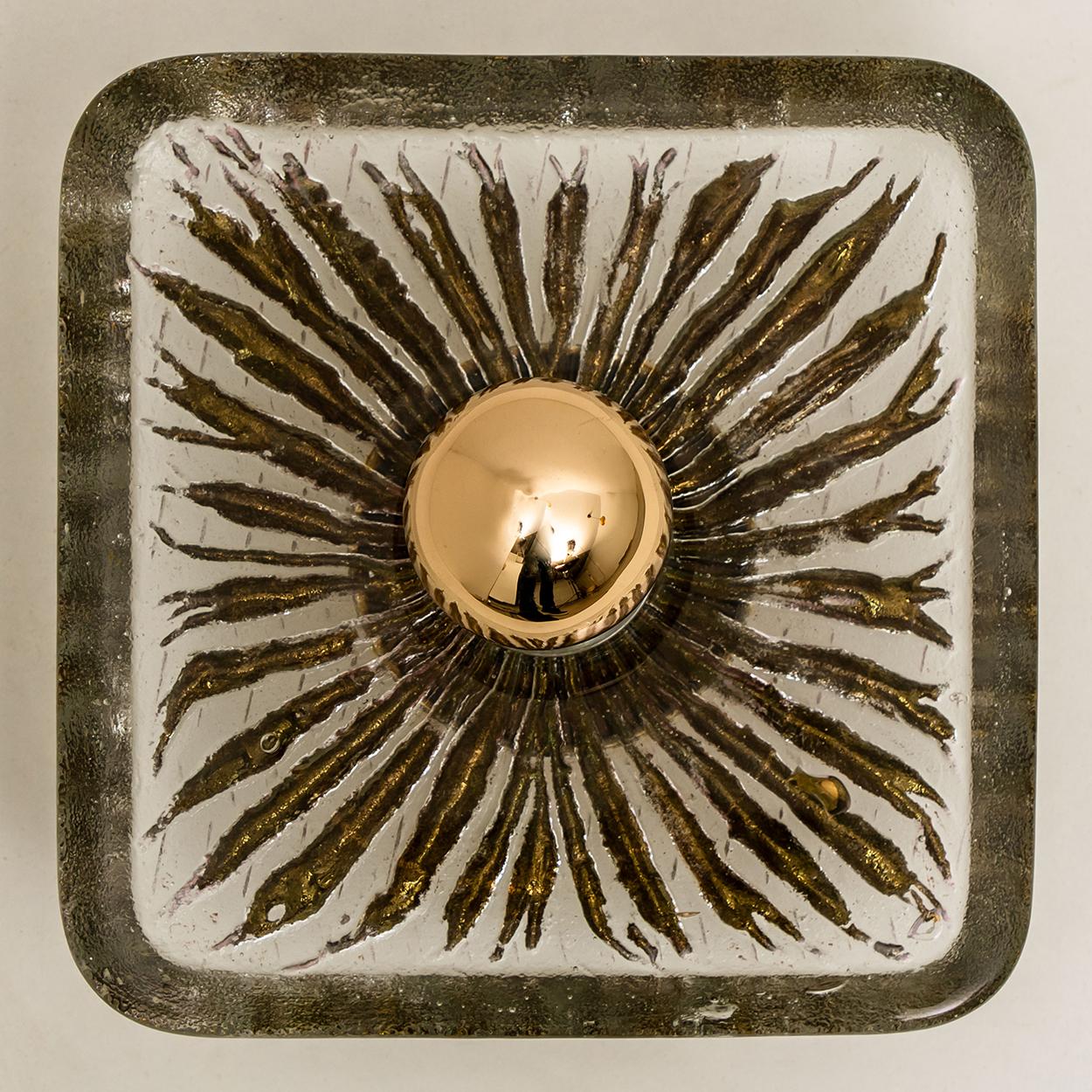 One of the Five Putzler Wall Lights, Sculptural Glass and Chrome, 1970s 8
