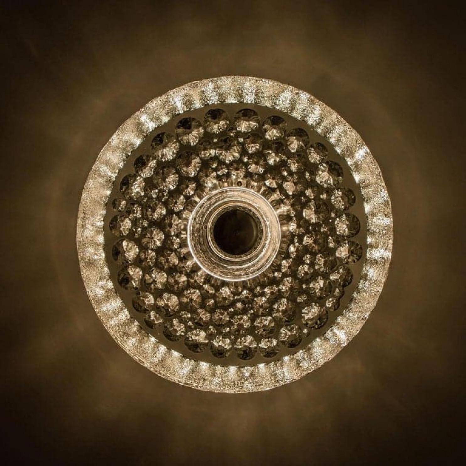 Eine der fünf Putzler Wall Lights, skulpturales Glas und Chrom, 1970er Jahre (Sonstiges) im Angebot