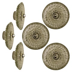 Eine der fünf Putzler Wall Lights, skulpturales Glas und Chrom, 1970er Jahre