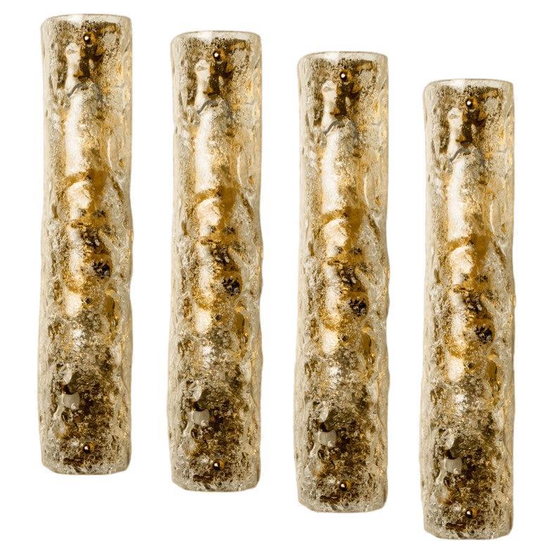 One of the Four Blown  Glass and Brass Wall Lights , 1969