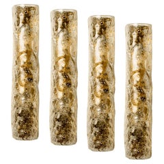 One of the Four Blown  Glass and Brass Wall Lights , 1969