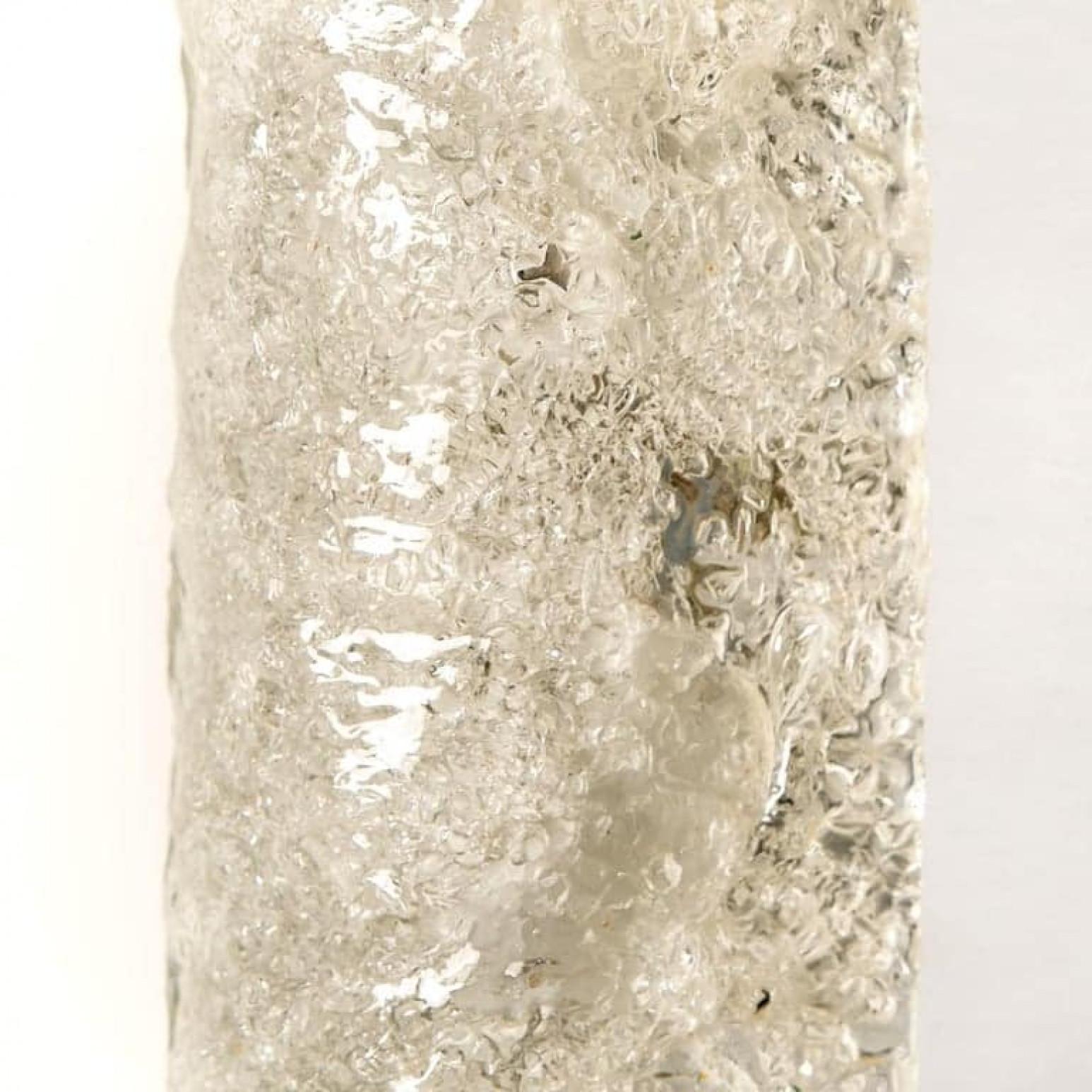 Mid-Century Modern One of the Four Blown Murano Glass and Brass Wall Lights by Hillebrand For Sale