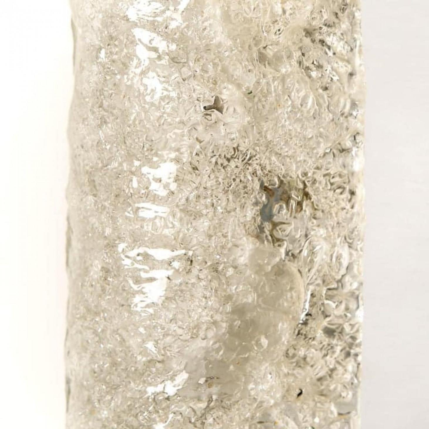 Other One of the Four Blown Murano Glass and Brass Wall Lights by Hillebrand For Sale