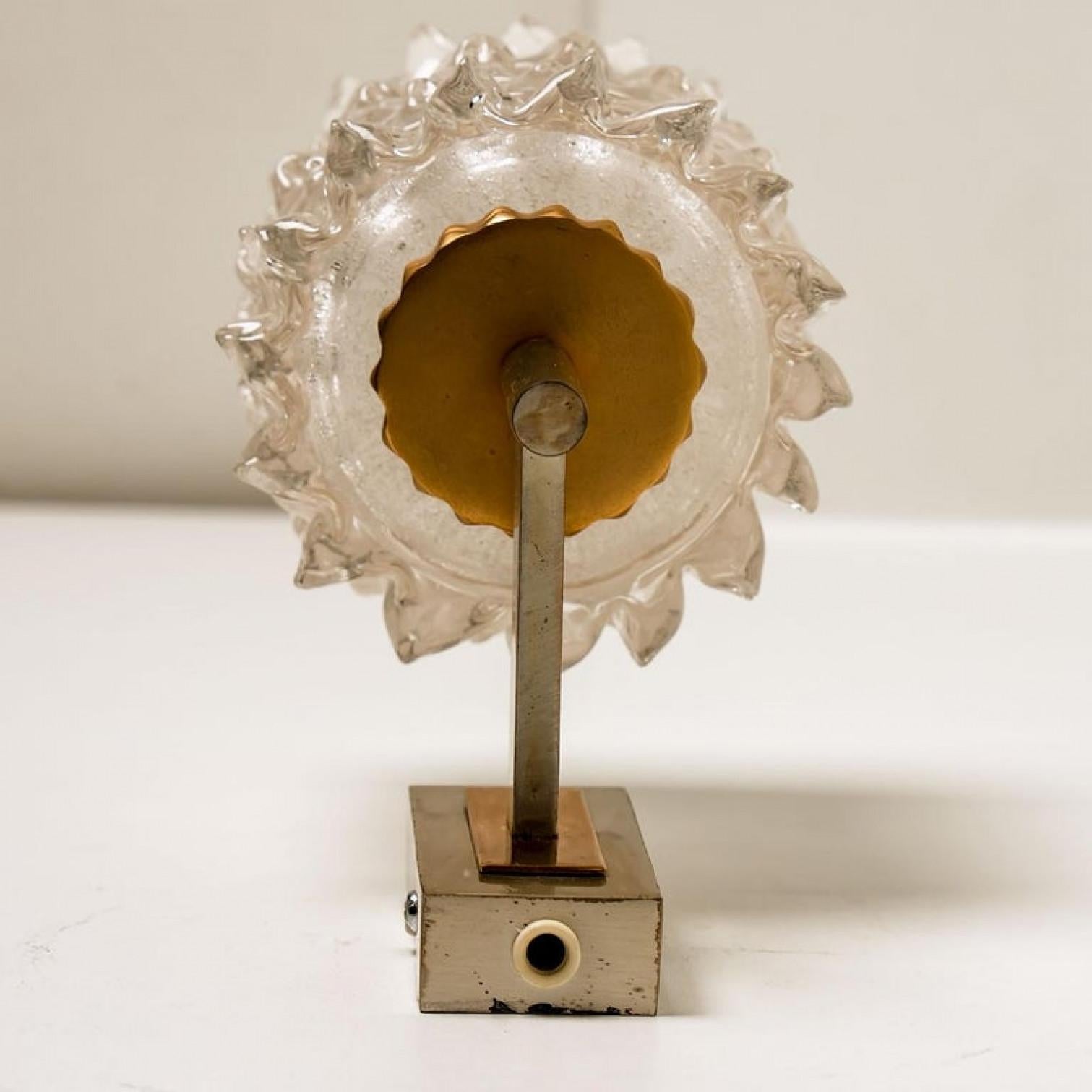 One of the Four Hillebrand Massive Glass Wall Light Fixtures, 1960 In Good Condition For Sale In Rijssen, NL