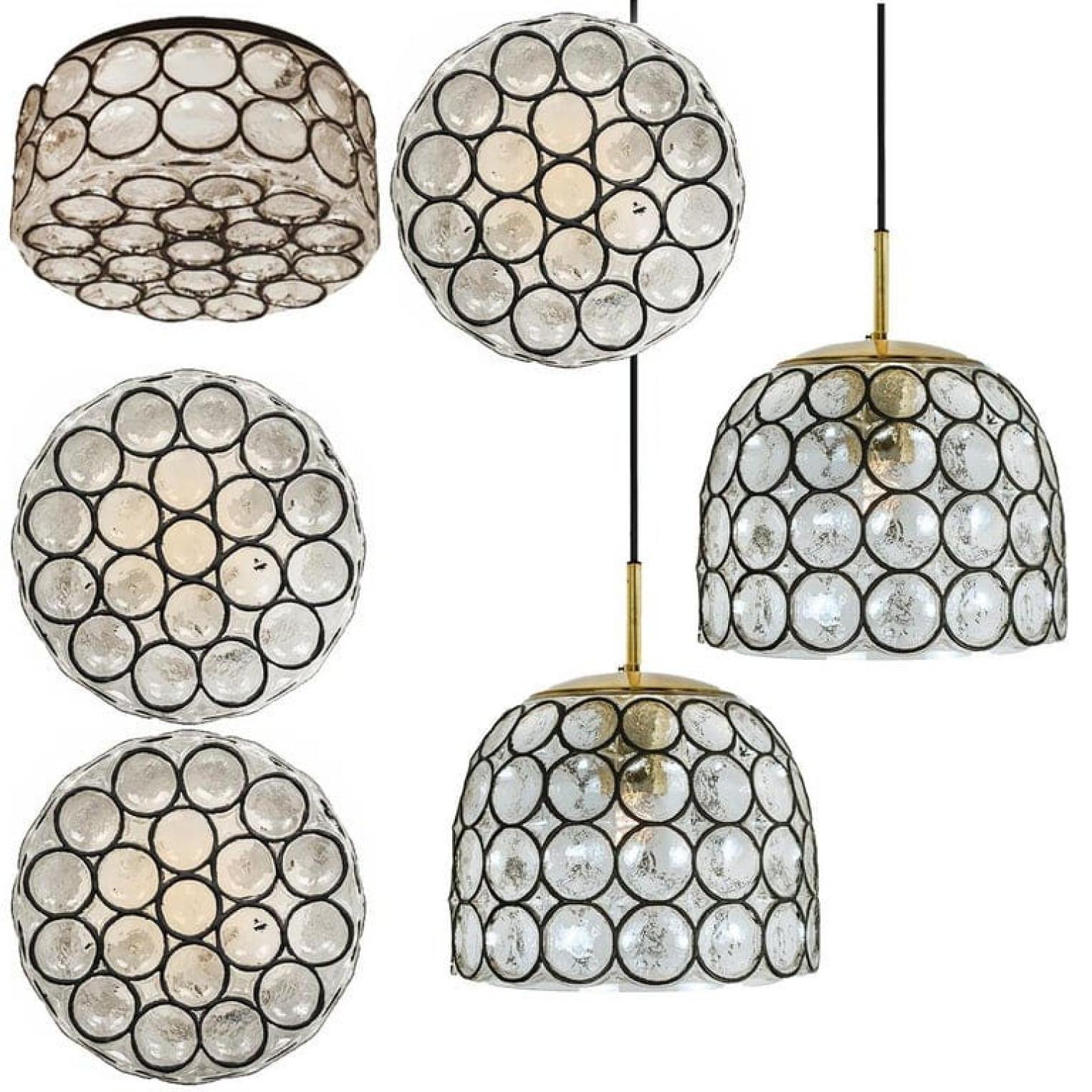 The One of the Four Limburg Iron Glass Square Flush Mounts /Wall Lights, 1960s en vente 7