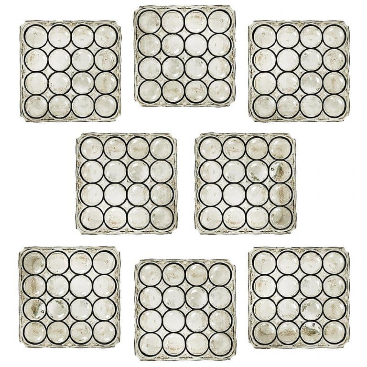 The One of the Four Limburg Iron Glass Square Flush Mounts /Wall Lights, 1960s en vente 8