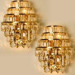 One of the Four Modern Crystal Glass Wall Sconces by Bakalowits, 1960s