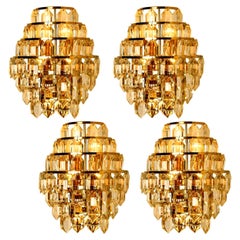 Vintage One of the Four Modern Crystal Glass Wall Sconces by Bakalowits, 1960s