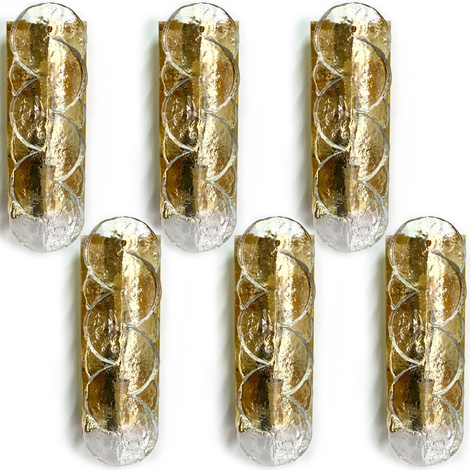 Une des quatre paires d'appliques en verre transparent Citrus Swirl  de J.T. Kalmar en vente 3