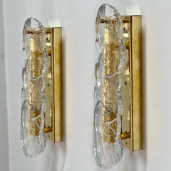 One of the Four Pairs Citrus Swirl Clear Glass Wall Lights from J.T. Kalmar