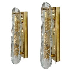 One of the Four Pairs Citrus Swirl Clear Glass Wall Lights from J.T. Kalmar