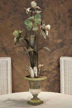 Antique French Iron Plant  Sculpture Centerpiece, circa 1880
