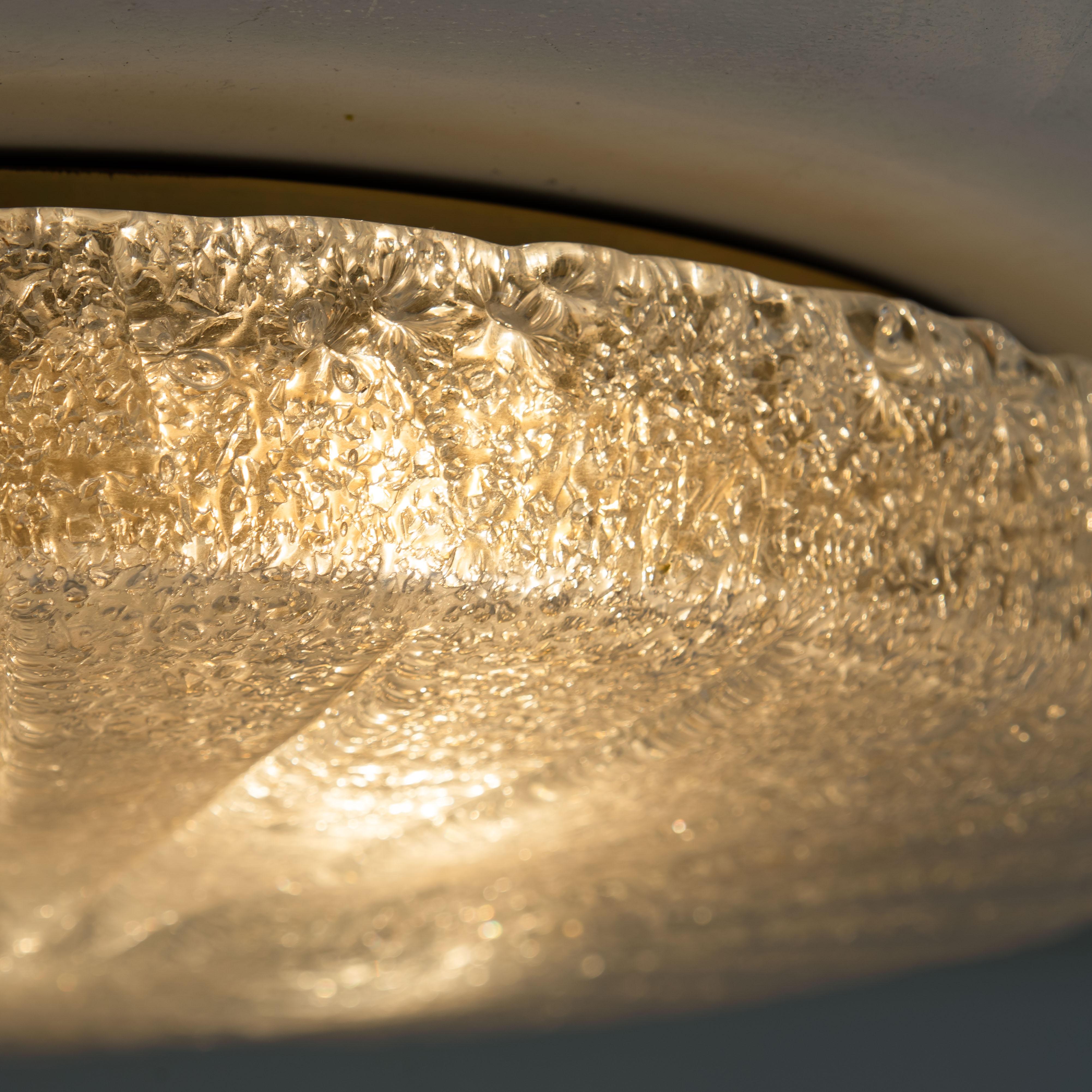 Brass One of the Nine Hillebrand Textured Sunbrust Flush Mount or Wall Sconce, 1960 For Sale