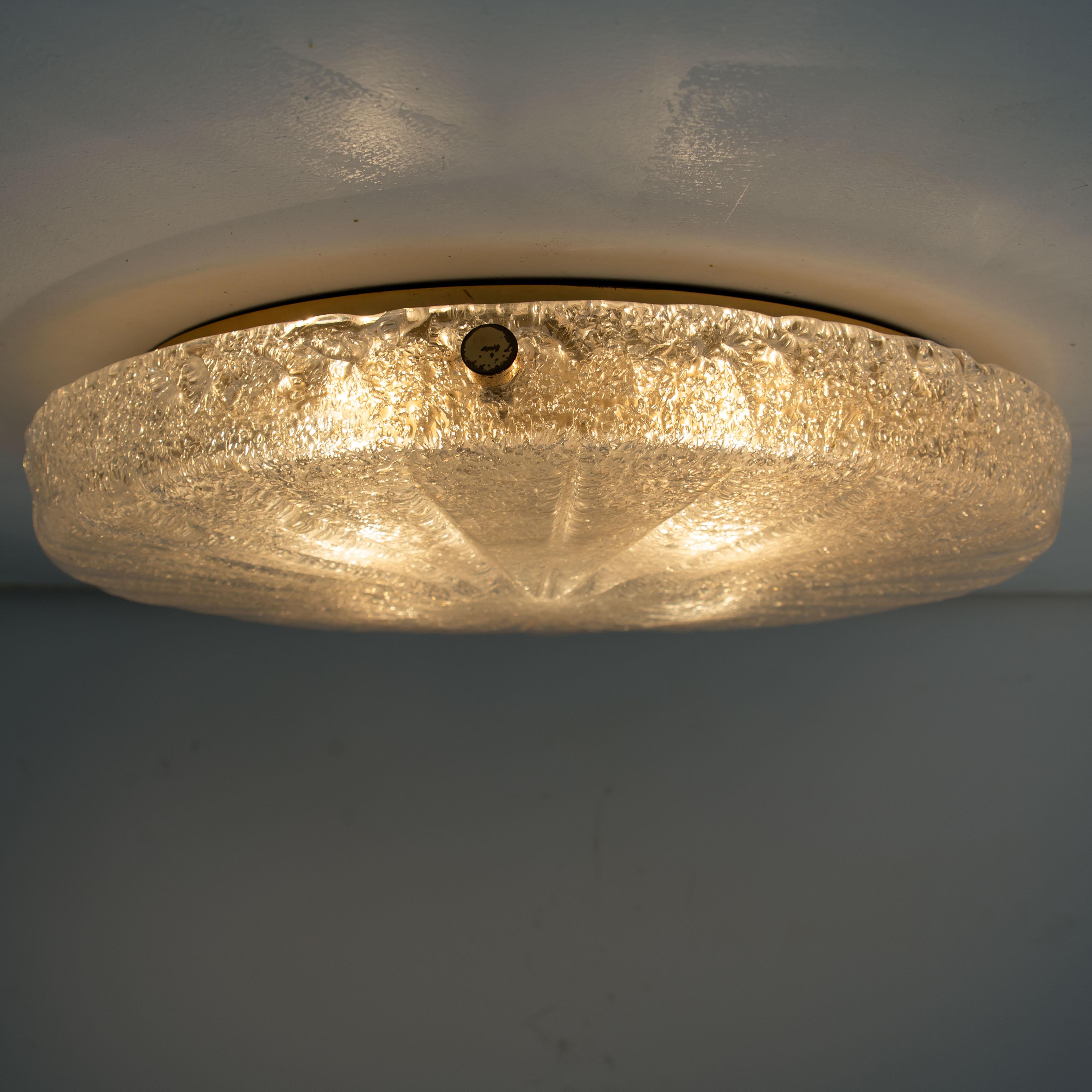 One of the Nine Hillebrand Textured Sunbrust Flush Mount or Wall Sconce, 1960 For Sale 1
