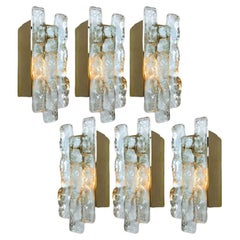 Uno de los seis apliques de cristal Kalmar Ice de J.T. Kalmar, Austria, década de 1970