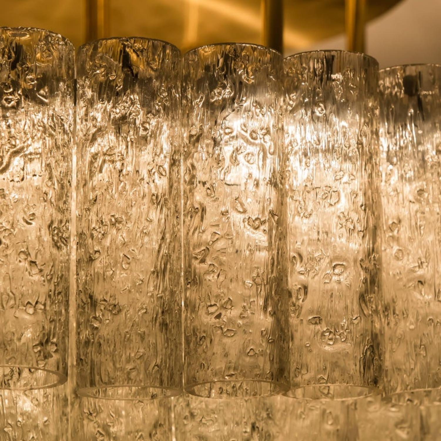 Große Einbaubeleuchtung aus geblasenem Glas und Messing von Doria, 1960er Jahre, einer der sechs im Angebot 9