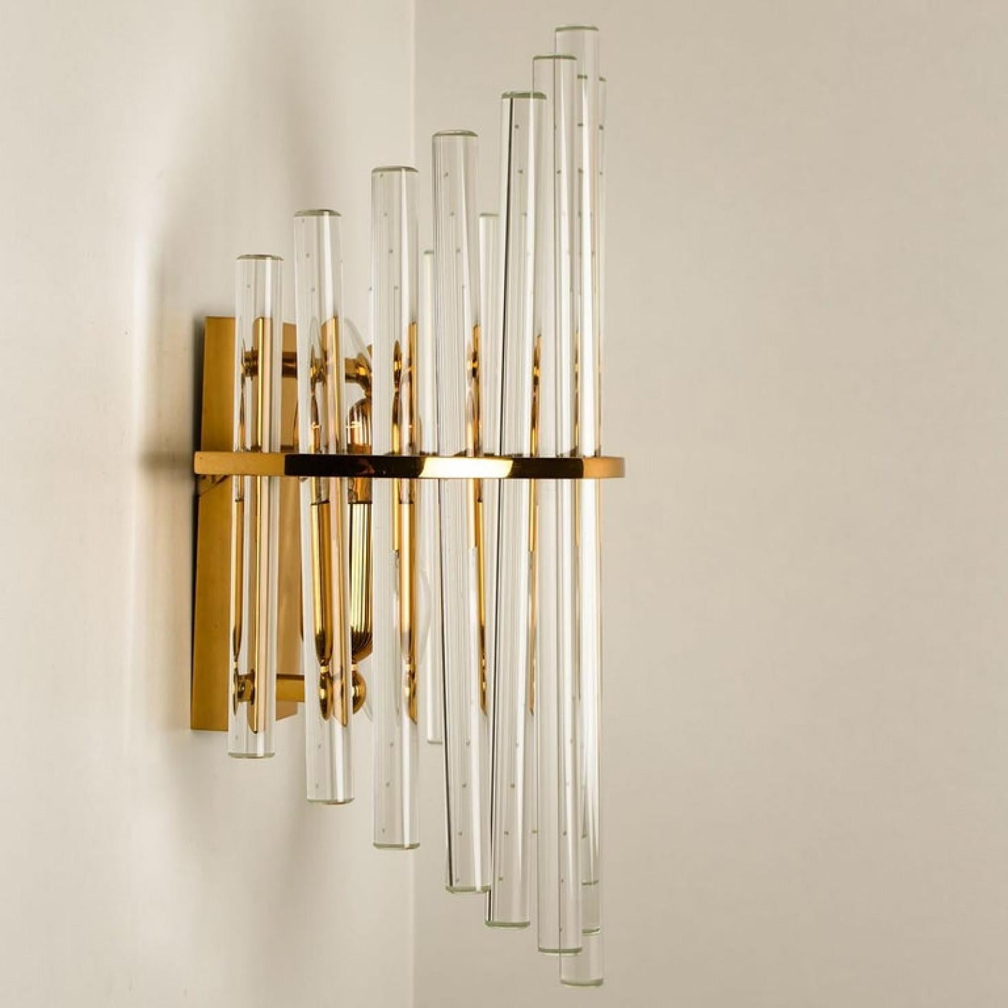 Uno de los seis apliques modernos de varilla de cristal de Sciolari para Lightolier en venta 5