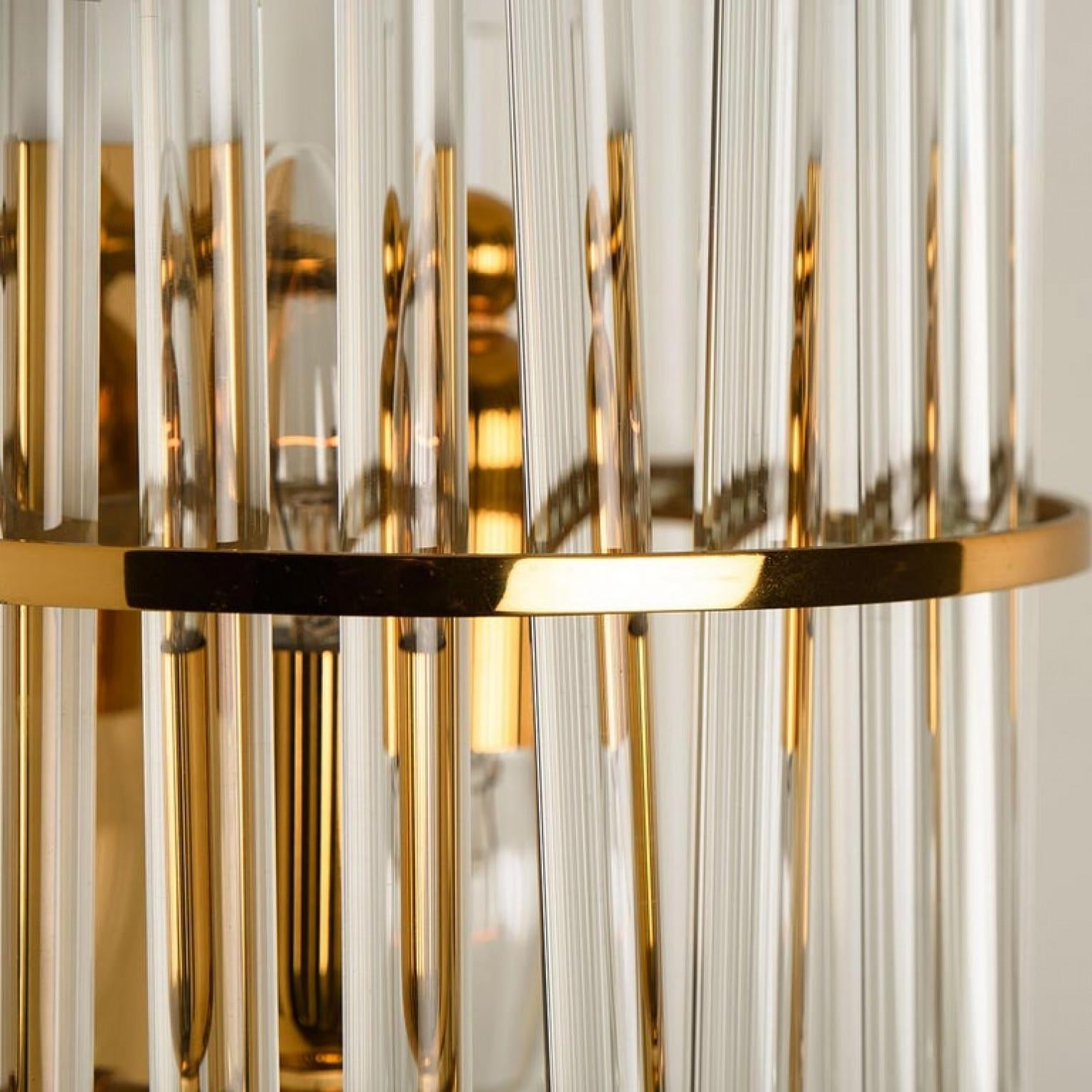 Uno de los seis apliques modernos de varilla de cristal de Sciolari para Lightolier Otro en venta