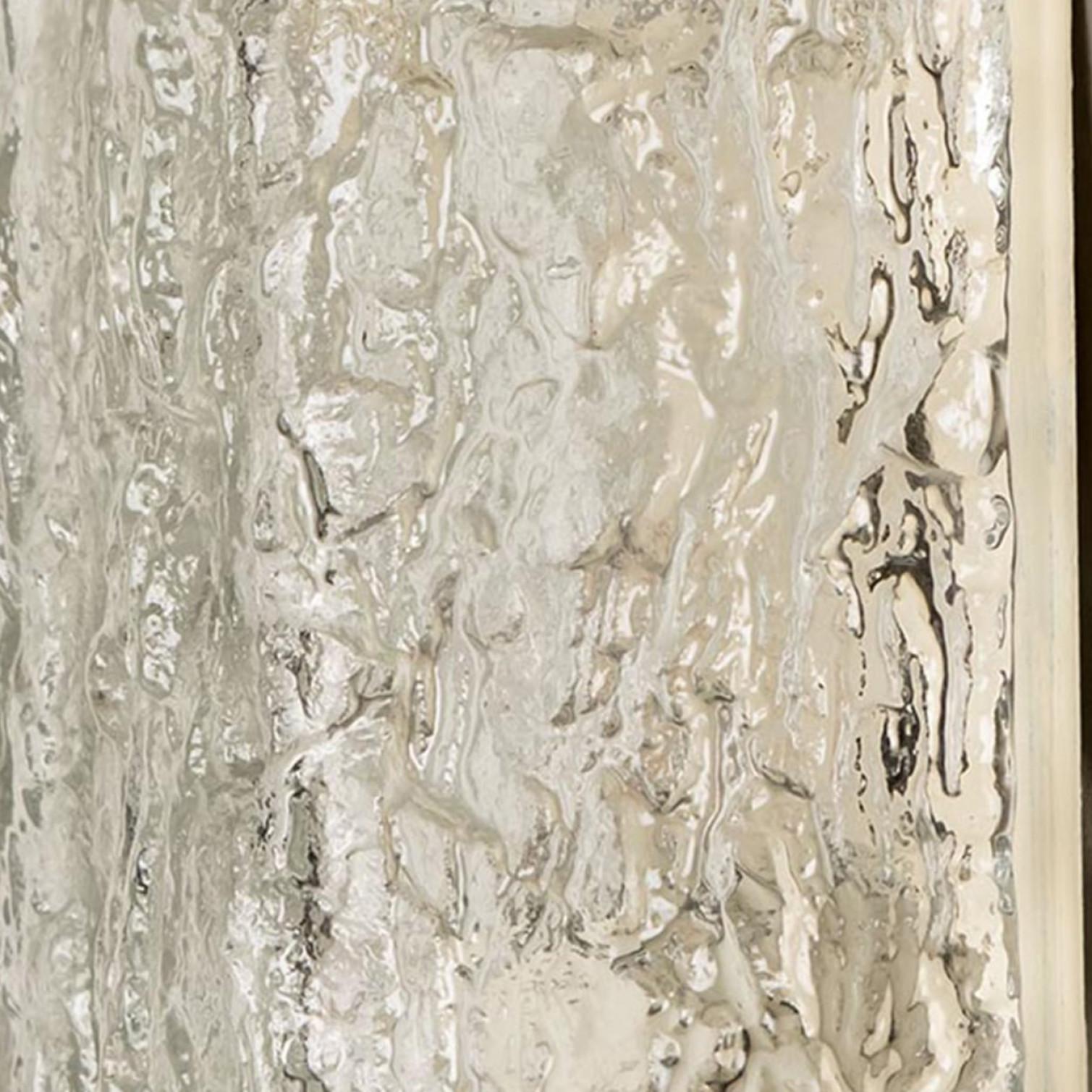 Mid-Century Modern One Of The Six Rock Textured Glass Wall Lights J.T. Kalmar, 1960s For Sale