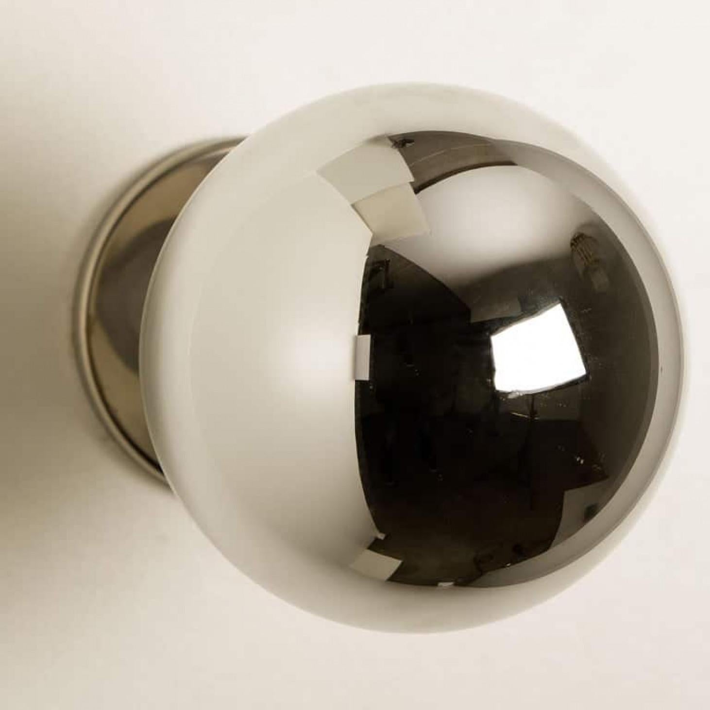 Chrome One of the Six Wall Lamps/ Flush Mounts  by Motoko Ishii for Staff, 1970s en vente