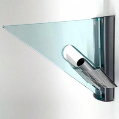 One of the Ten Glass Aluminium Triangle Shaped Wall Lights, Artemide, 1984