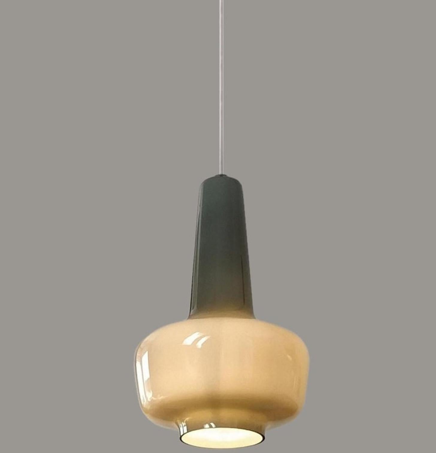 One of the Three Fog & Mørup Holmegaard Pendant Lights, 1960 For Sale 3