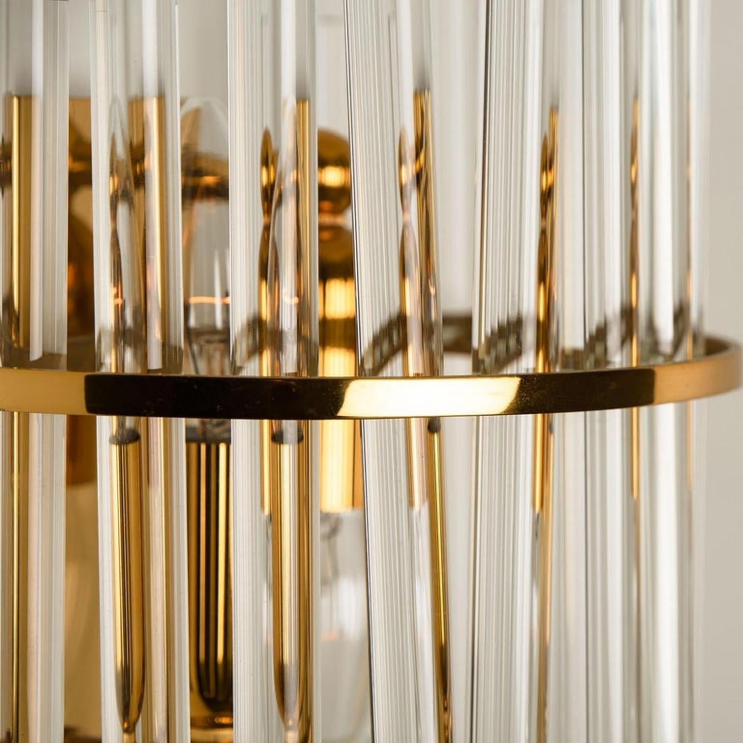 One of the Three Pairs Modern Glass Rod Wall Sconces of Sciolari for Lightoliers Alemán en venta