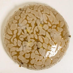 One of the Two Brass and Blown Murano Glass Wall Light or Flush Mounts, 1960s