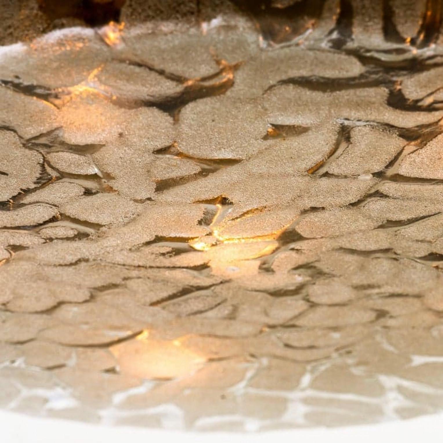 20th Century One of the Two Brass and Blown Murano Glass Wall Light or Flush Mounts, 1960s For Sale