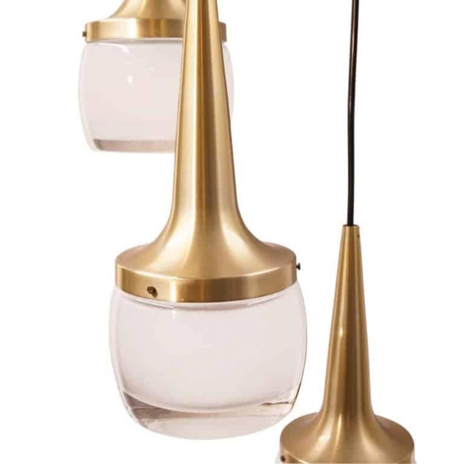 Uno dei due apparecchi a cascata in vetro d'ottone di Staff, 1960 in vendita 4