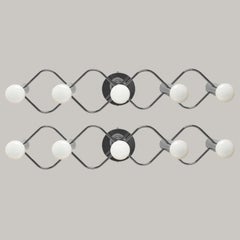 One of the Two Chrome Wall Lights/Flush Mounts by Leola, 1970s