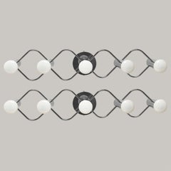 One of the Two Chrome Wall Lights/Flush Mounts by Leola, 1970s
