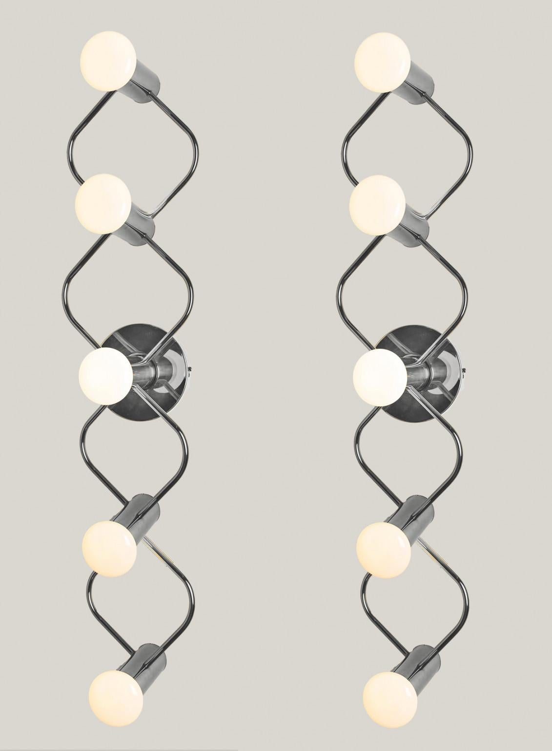 Autre The One of the Two Chrome Wall Lights/Flush Mounts by Leola, 1970 en vente