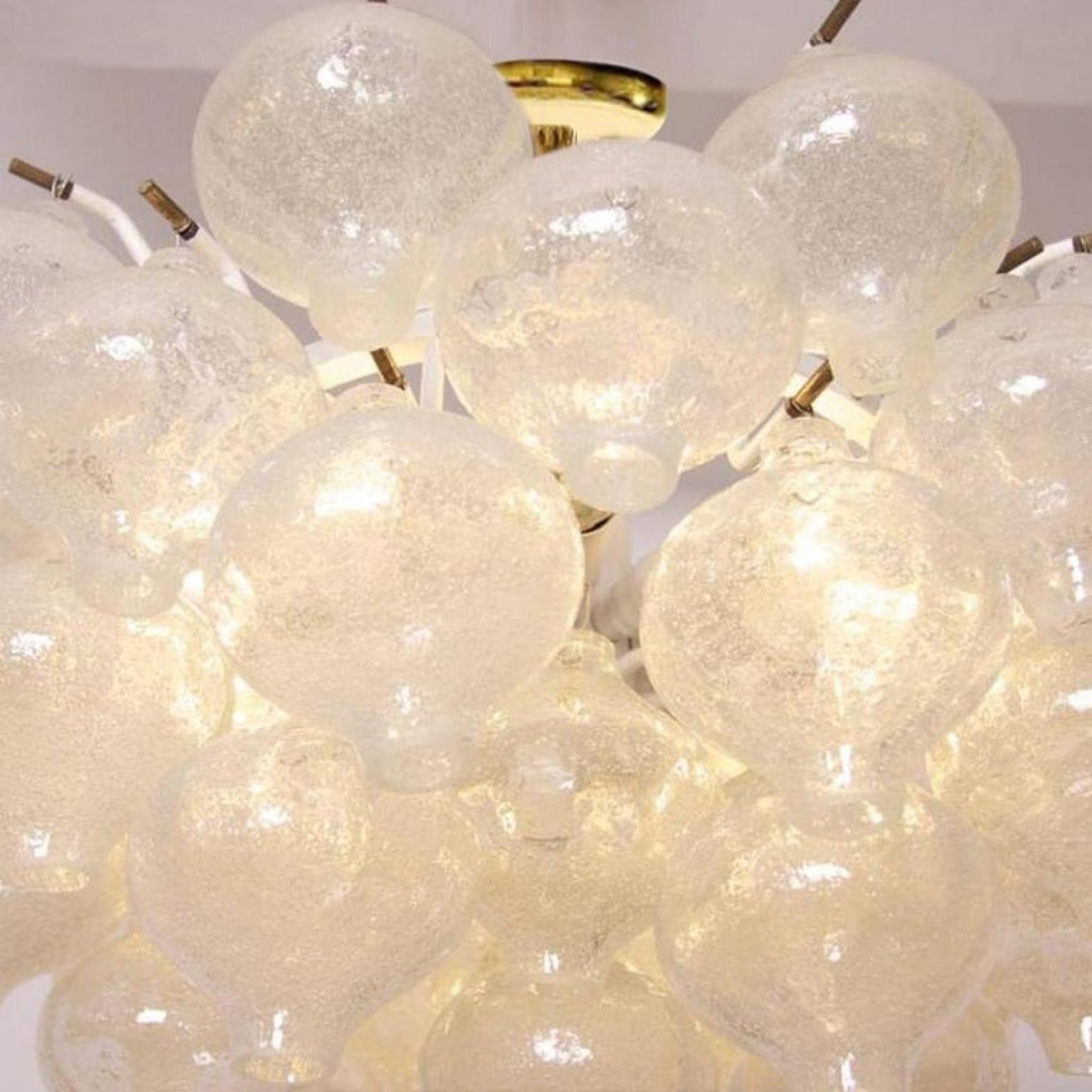 Austrian One of the Two Exceptional Large Kalmar 'Tulipan' Light Fixtures, 1960s For Sale