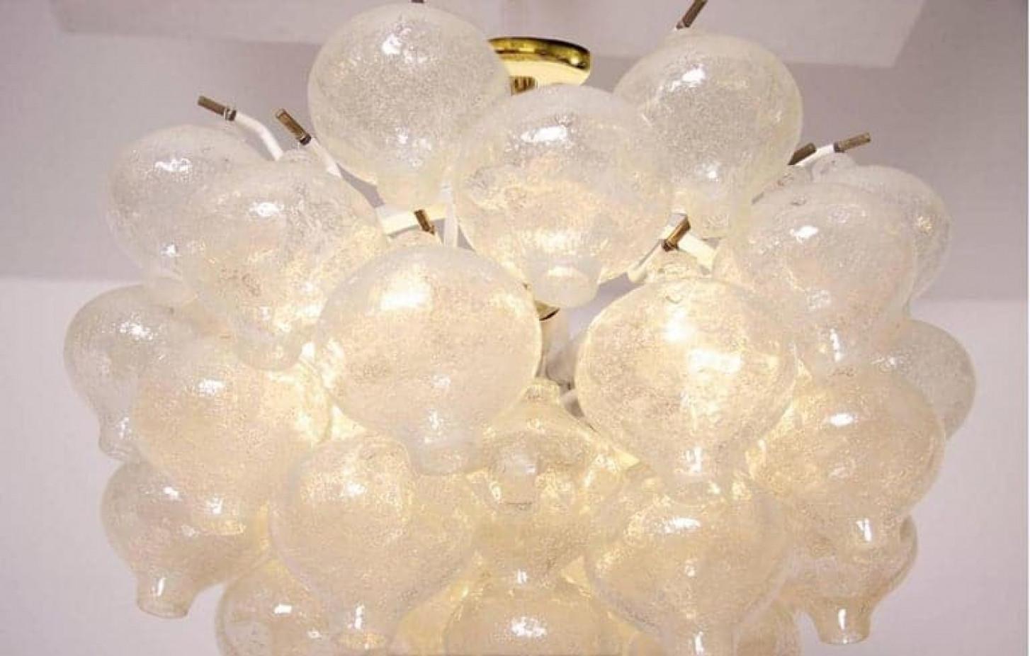 Metal One of the Two Exceptional Large Kalmar 'Tulipan' Light Fixtures, 1960s For Sale