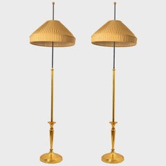 One of the Two Floor Lamps On Brass and Black Base, Germany 1970