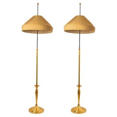 One of the Two Floor Lamps On Brass and Black Base, Germany 1970