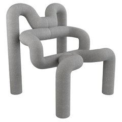 One of the Two Iconic Light Grey Armchairs by Terje Ekstrom, Norway, 1980s