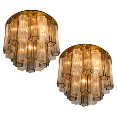 One of the Two J.T. Kalmar Murano Glass Flush Mount, Austria, 1960