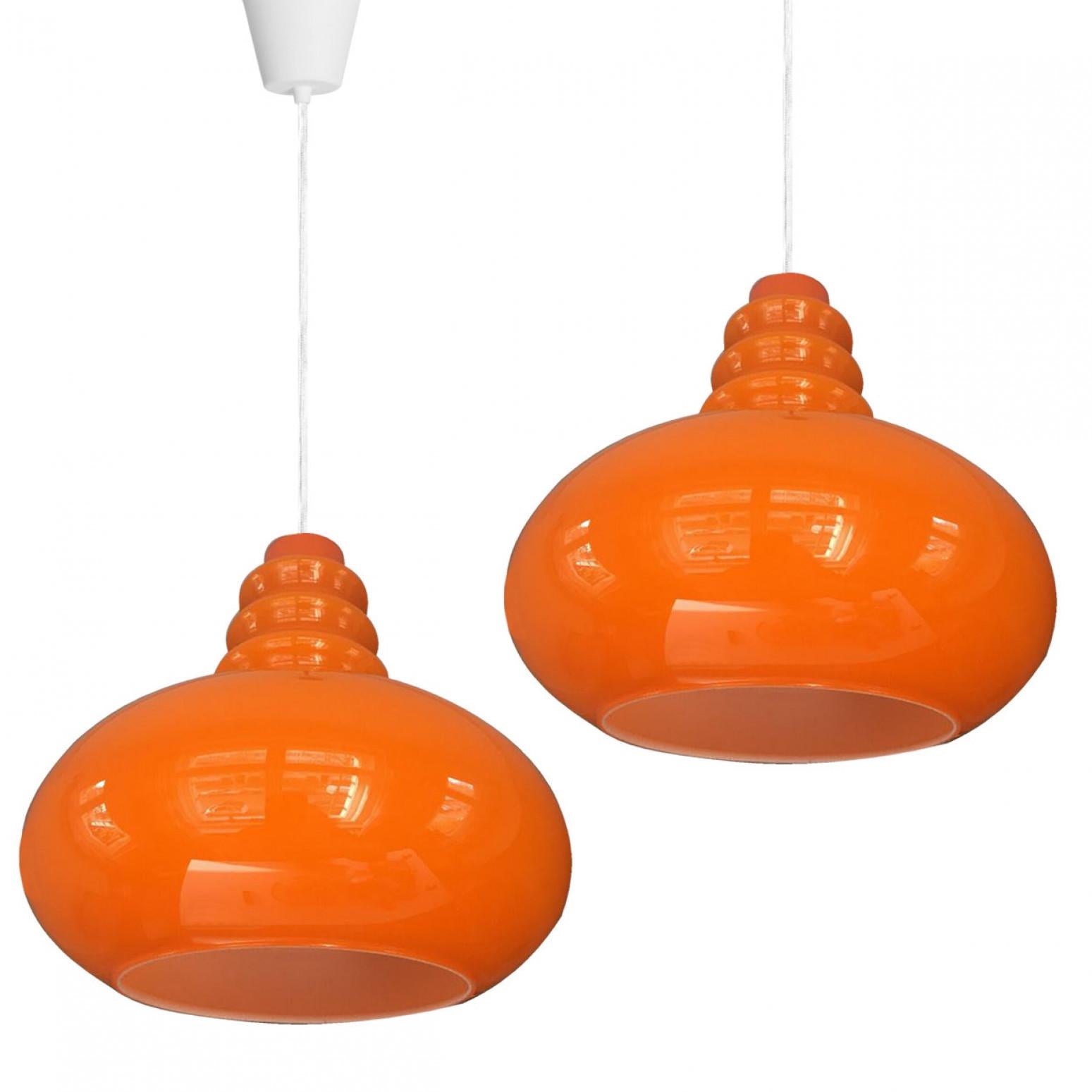 Space Age One of the Two Peill Putzler Pendant Lights, 1970s For Sale