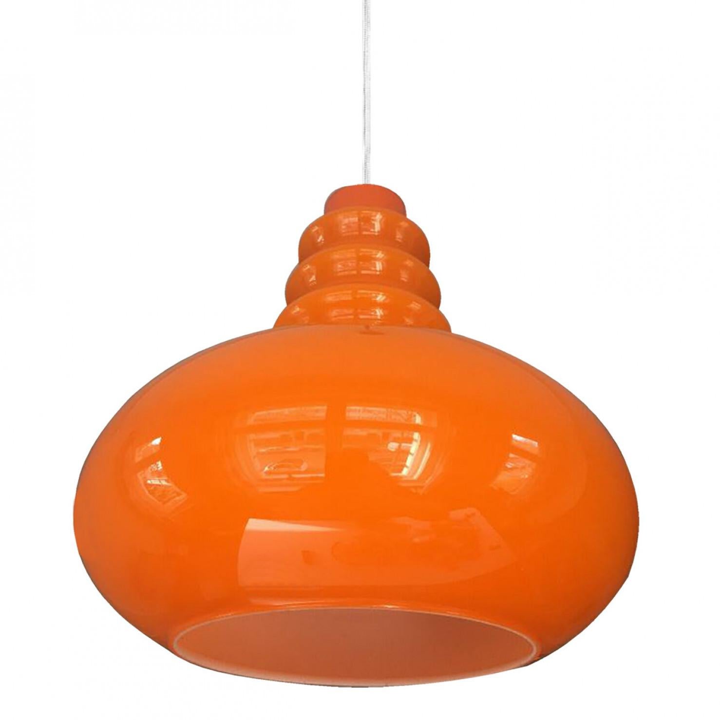 One of the Two Peill Putzler Pendant Lights, 1970s In Good Condition For Sale In Rijssen, NL